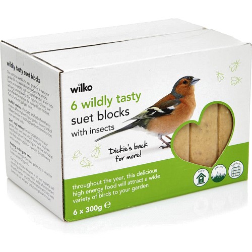 Wilko Wild Bird Suet Blocks with Insects (6 x 300g) Compare Prices