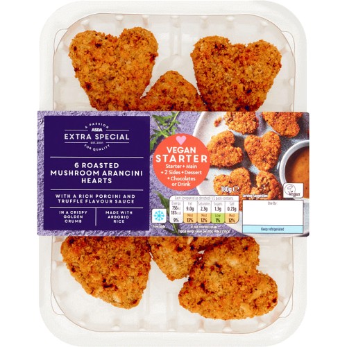 ASDA Extra Special 6 Roasted Mushroom Arancini Hearts (180g) Compare