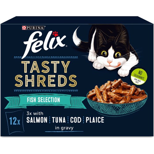 Tasty Shreds Cat Food Fish Selection in Gravy