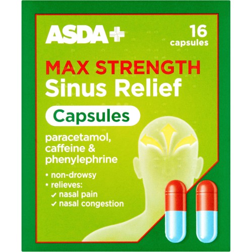 Sudafed Sinus Max Strength Capsules (16) Compare Prices Trolley.co.uk