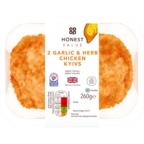 Birds Eye 2 Garlic & Herb Chicken Kievs (2 x 204g) Compare Prices
