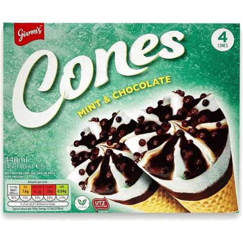 Mint & Chocolate Ice Cream Cones