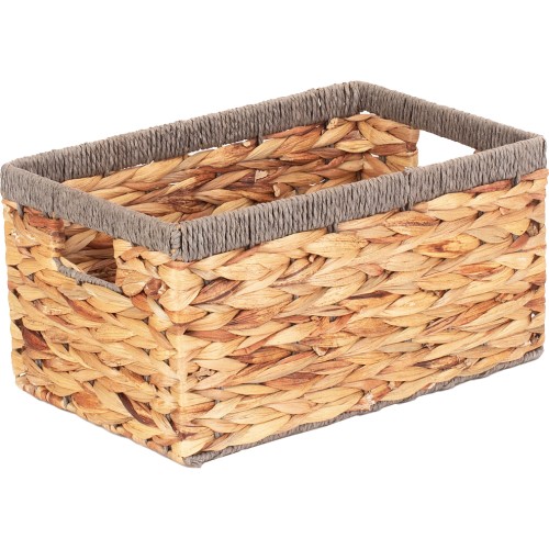 Red Hamper Small Water Hyacinth Rectangular Storage Basket Compare