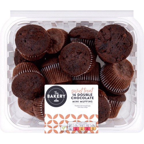 ASDA Baker's Selection Mini Double Chocolate Muffins (16)