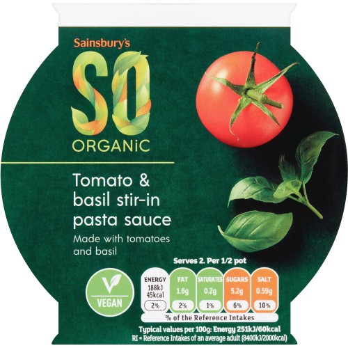 Tomato & Basil Stir-In Pasta Sauce SO Organic