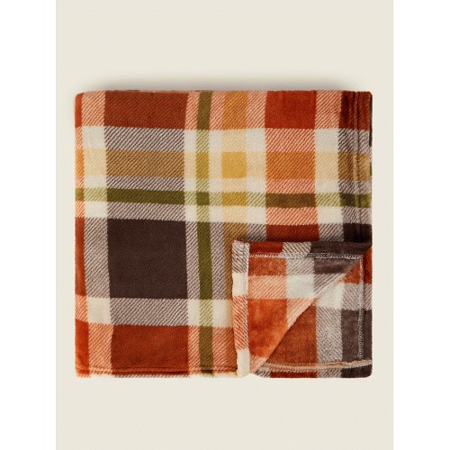 Orange check throw online