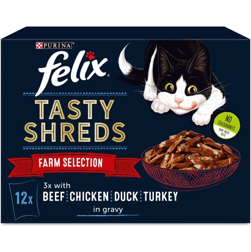 Tasty Shreds Farm Selection in Gravy Cat Food