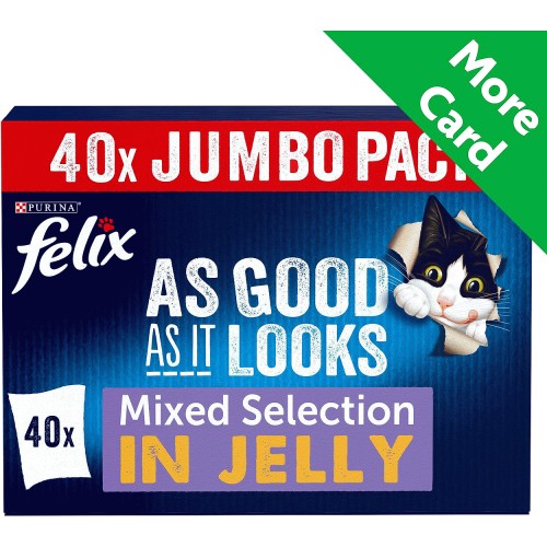 Purina Felix Mixed Selection in Jelly Wet Cat Food 48 x 100g Pouch Jumbo  Pack 7613036016858