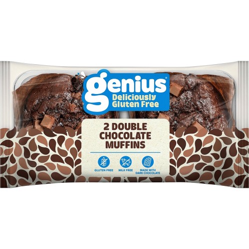Genius Gluten Free 2 Double Chocolate Muffins (2 x 160g)