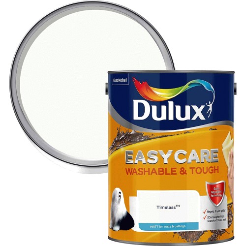 Dulux Easycare Brilliant white Matt Emulsion paint, 10L