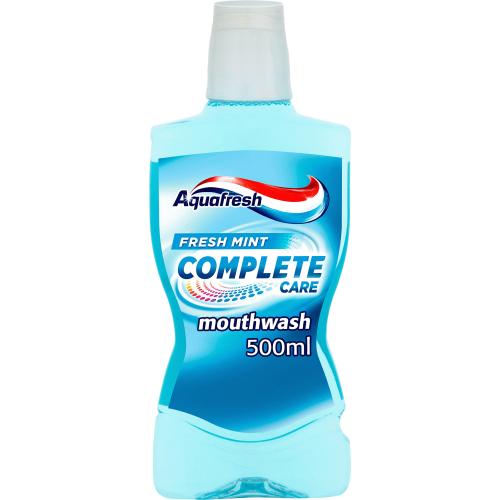 Aquafresh Complete Care Fresh Mint Alcohol Free Mouthwash (500ml