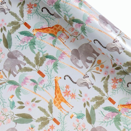 Sainsbury's Jungle Animal Baby Birthday Gift Wrap Wrapping Paper (2m