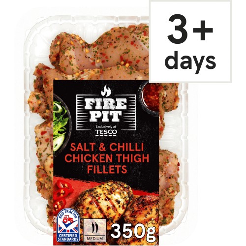 Tesco Fire Pit Salt & Chilli Chicken Thigh Fillets (350g) - Compare ...
