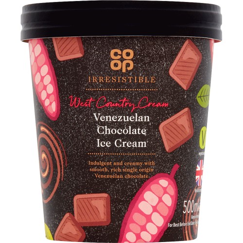 Co-op Irresistible West Country Cream Venezuelan Chocolate Ice Cream (500ml)