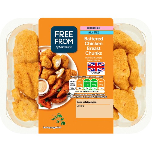 Sainsbury's Deliciously Free From Battered Chicken Breast Chunks (310g