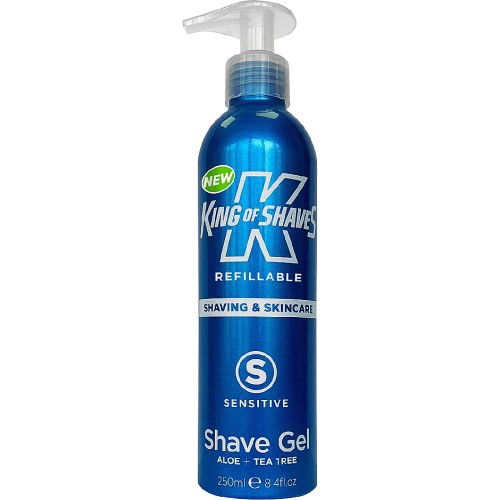 King of Shaves Refillable Sensitive Shave Gel with Aloe & Tea Tree