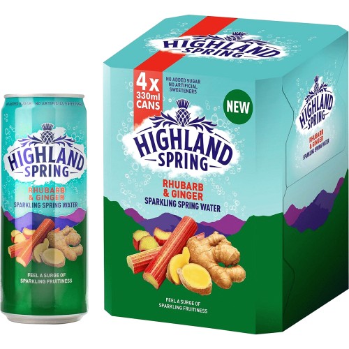 Highland Spring Sparkling Rhubarb & Ginger (4 x 330ml) - Compare Prices ...