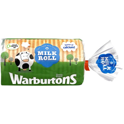 Warburtons Soft Round White Bread Milk Roll (400g)