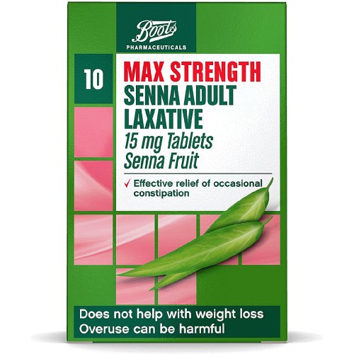 Boots Max Strength Senna Adult Laxative Tablets 10 Tablets (15mg