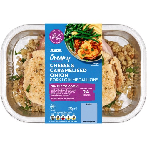 ASDA Creamy Cheese & Caramelised Onion Pork Loin Medallions (370g