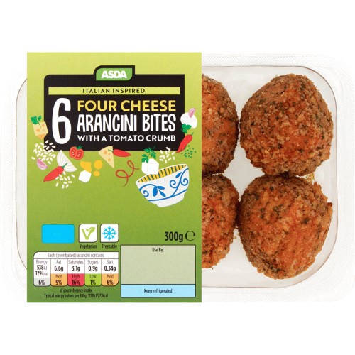 ASDA Italian Inspired 6 Four Cheese Arancini Bites with a Tomato Crumb (300g) Compare Prices