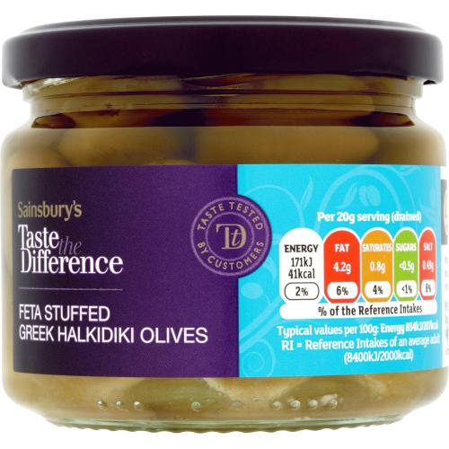 Sainsbury's Feta Stuffed Greek Halkidiki Olives Taste the Difference