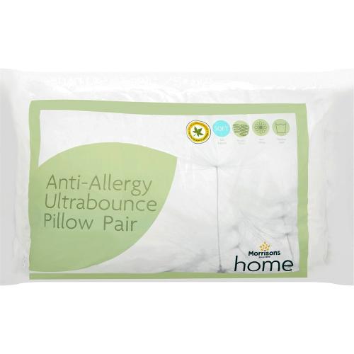 Morrisons 2 Anti Allergy Medium Back Sleeper Pillows (2) Compare