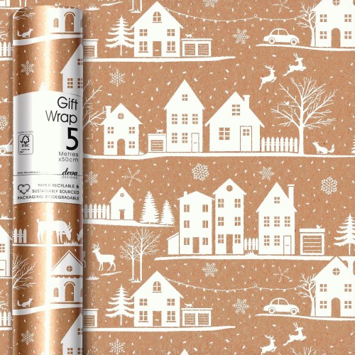 Craft Village Sustainable Christmas Gift Wrap Roll (5m) Compare