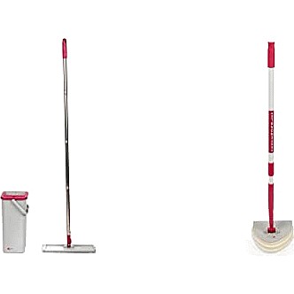 Kleeneze KL062253EU Space Saving Mop and Bucket Set Microfibre Flat Head Builtin Wringer & Dirt
