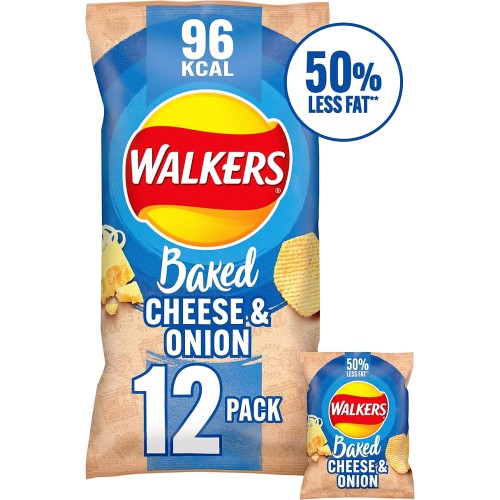 Walkers Baked Cheese & Onion Multipack Snacks (12) Compare Prices