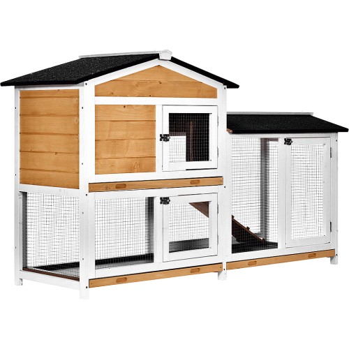 PawHut 2 Tier Wooden Pet Hutch Compare Prices & Where To Buy