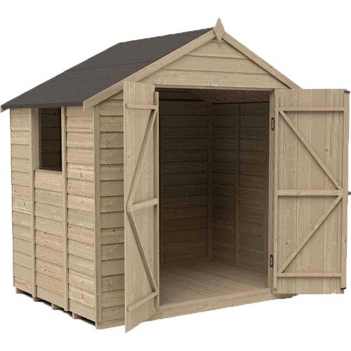 Forest Garden 7x5ft Double Door Overlap Pressure Treated Apex Garden