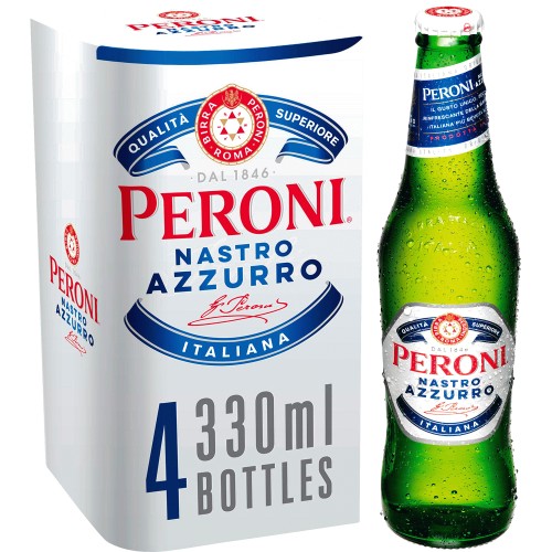 Peroni Nastro Azzurro Beer Lager Bottles (4 x 330ml) Compare Prices