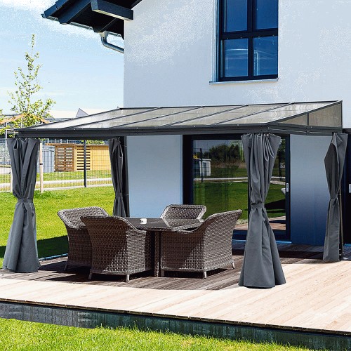 Outsunny 4x3m Grey Aluminum Outdoor Hardtop Pergola Gazebo - Compare ...
