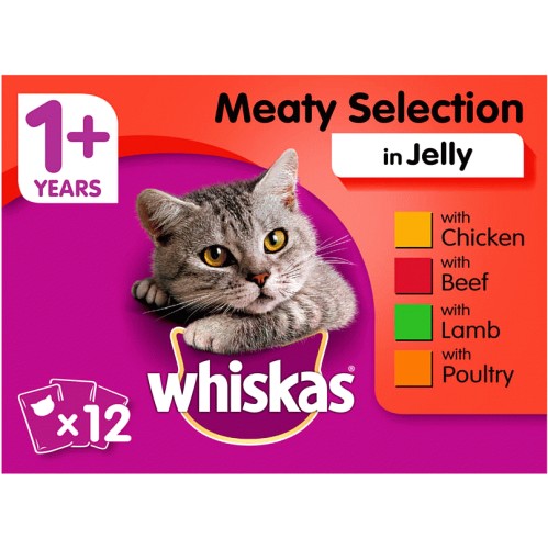 Adult 1+ Wet Cat Food Pouches Meaty in Jelly