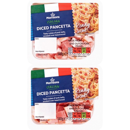 Morrisons Diced Italian Pancetta (2 x 70g) Compare Prices & Where To