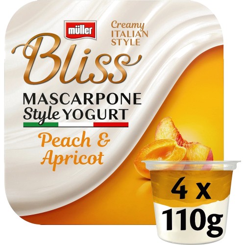 Bliss Creamy Mascarpone Peach & Apricot Yogurt