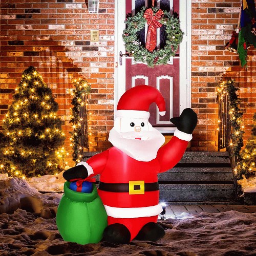 Everglow LED Inflatable Christmas Santa Claus with Gifts Decoration 3