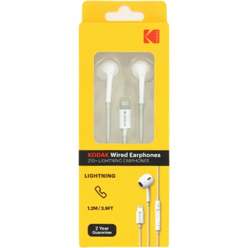 Kodak Wired 210 Lightening Earphones White Compare Prices