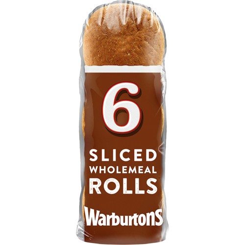 Warburtons 6 Soft Sliced Wholemeal Rolls