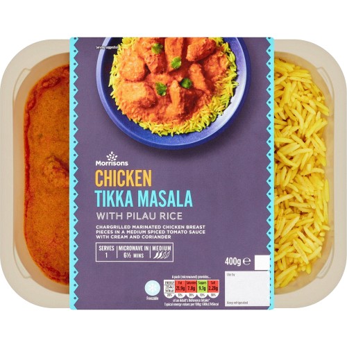Morrisons Chicken Tikka Masala & Pilau Rice (400g) - Compare Prices ...