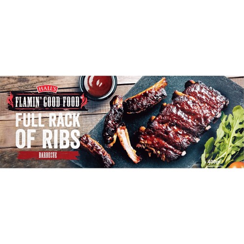 Hall's Flamin' Good Food Full Rack of Ribs Barbecue (400g) Compare