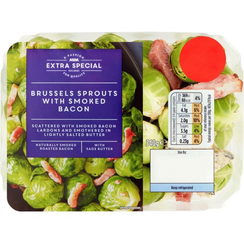ASDA Extra Special Brussels Sprouts with Smoked Bacon (340g) Compare