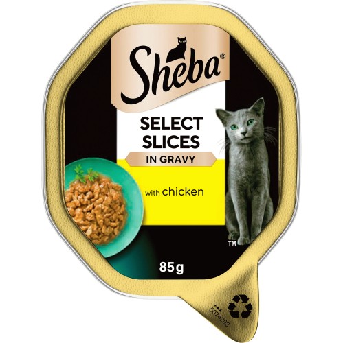 Select Slices Cat Food Tray with Chicken in Gravy