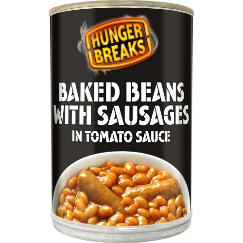 Hunger Breaks Baked Beans with Sausages in Tomato Sauce (405g