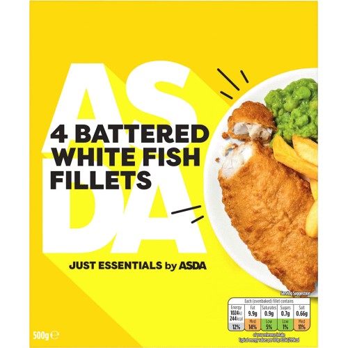 JUST ESSENTIALS by ASDA 4 Battered White Fish Fillets (500g) Compare
