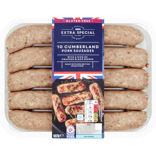 ASDA Extra Special 10 Cumberland Pork Sausages 667g Compare Prices 