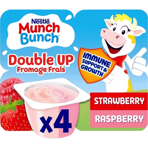 Double Up Fromage Frais Strawberry Raspberry (4 × 85g)