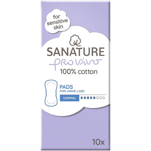 Sanature Pro Vivo 100 Cotton Incontinence Pads Normal (10) Compare