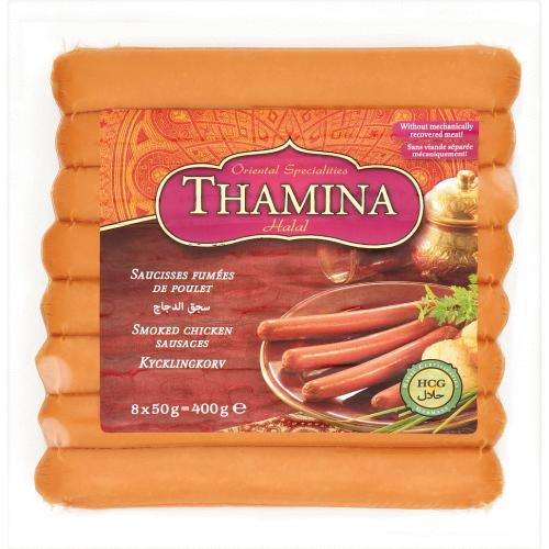 Thamina Oriental Specialities Halal Smoked Chicken Sausages (8 x 50g